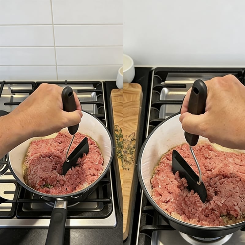 Ambidextrous grip on the adjustable angle spatula
